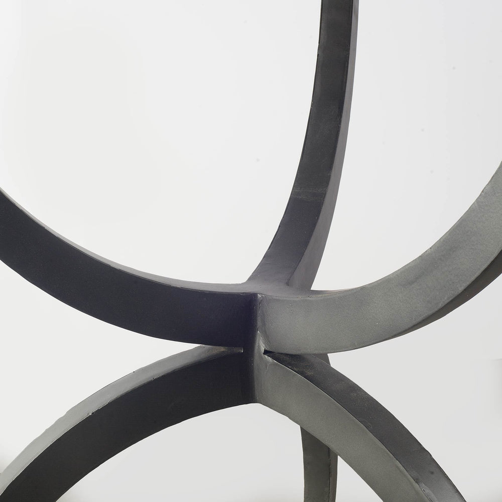 Veneto 40" Round White Marble Top with Black Metal Base Dining Table Dining Room Mercana