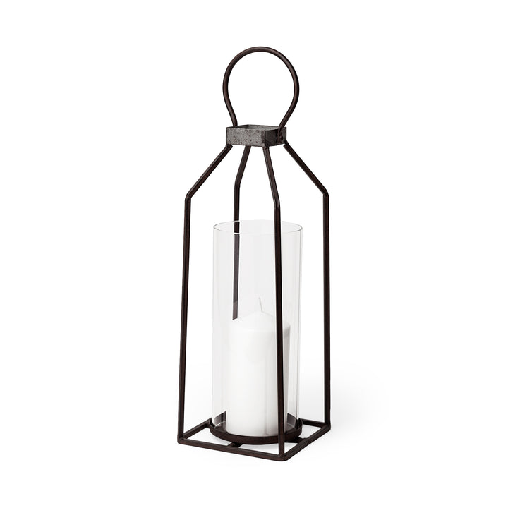 Kingston I Large Rustic Metal Framed Table Candle Holder Decor Mercana