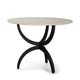 Veneto Round White Marble Top with Black Metal Base Dining Table Dining Room Mercana