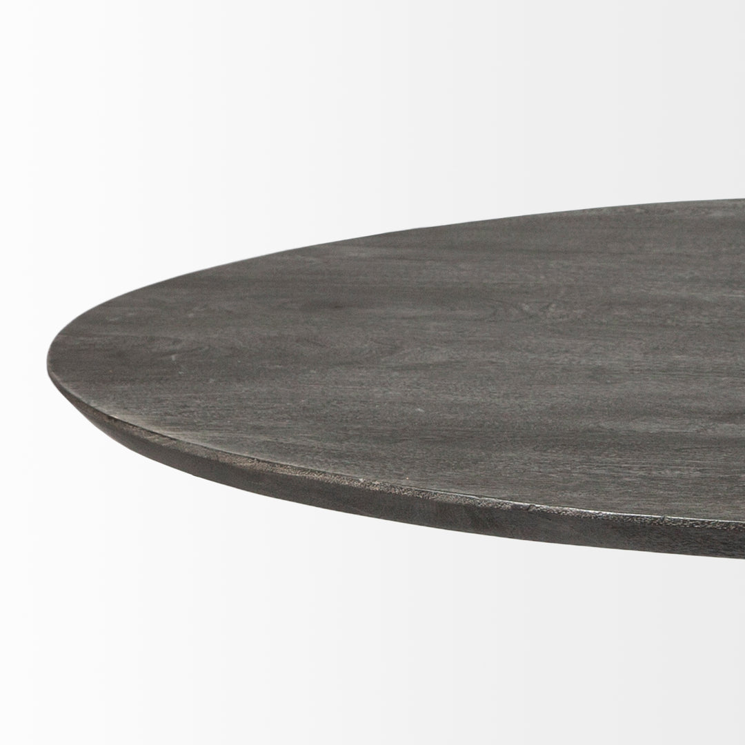 Maxwell 54" Brown Solid Wood Top Brown Metal/Wood Base Dining Table Dining Room Mercana