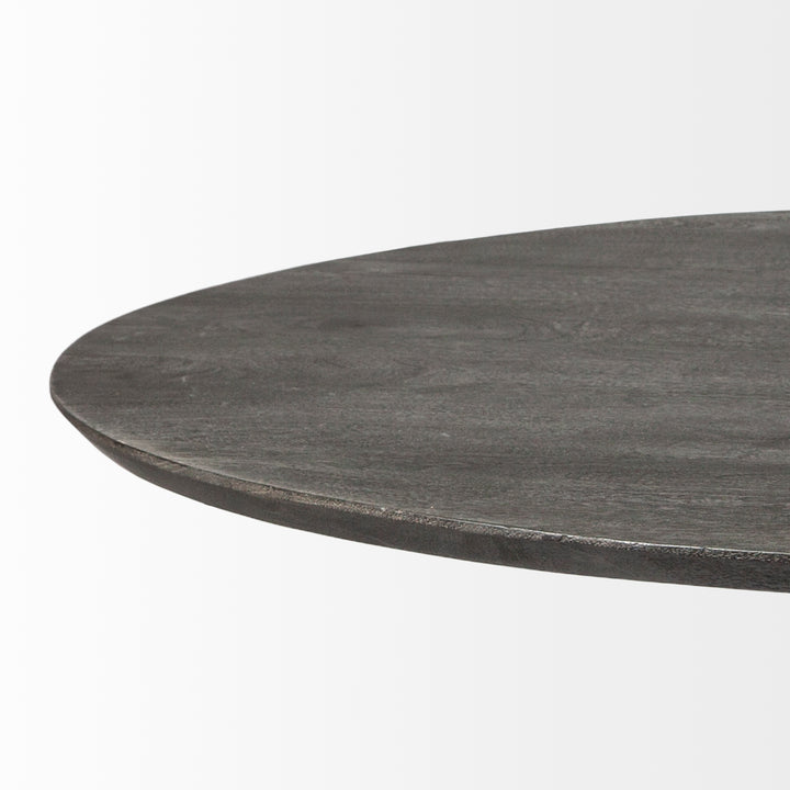Maxwell 54" Brown Solid Wood Top Brown Metal/Wood Base Dining Table Dining Room Mercana