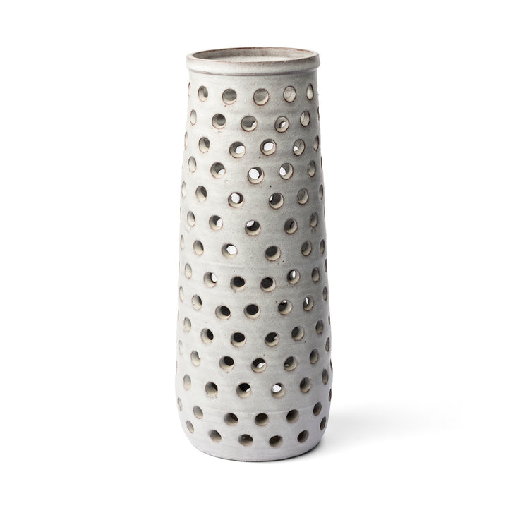 Canasta Large Rustic White Ceramic Decorative Vase Decor Mercana