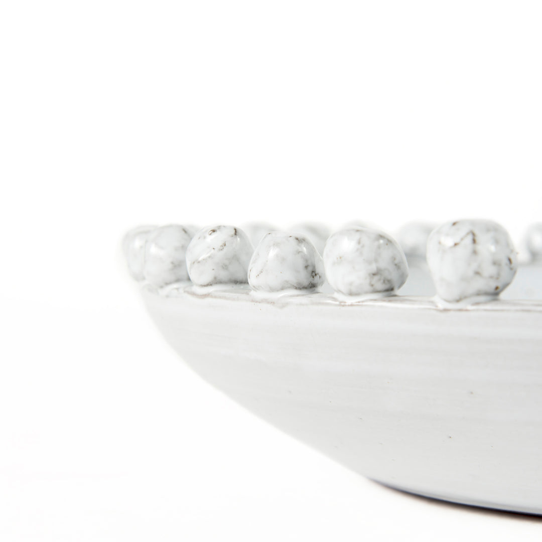 Basin 16" Round Off-White Glazed Decorative Bowl Decor Mercana