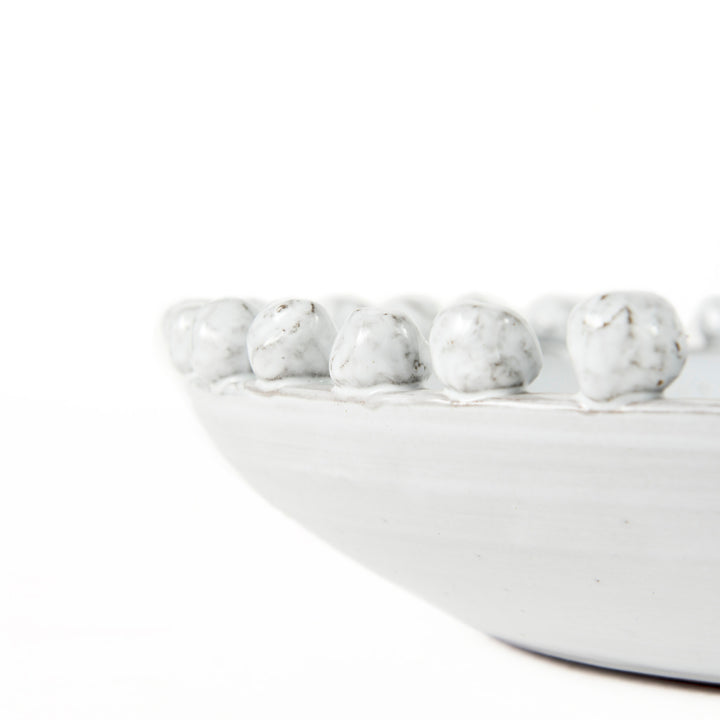 Basin 16" Round Off-White Glazed Decorative Bowl Decor Mercana