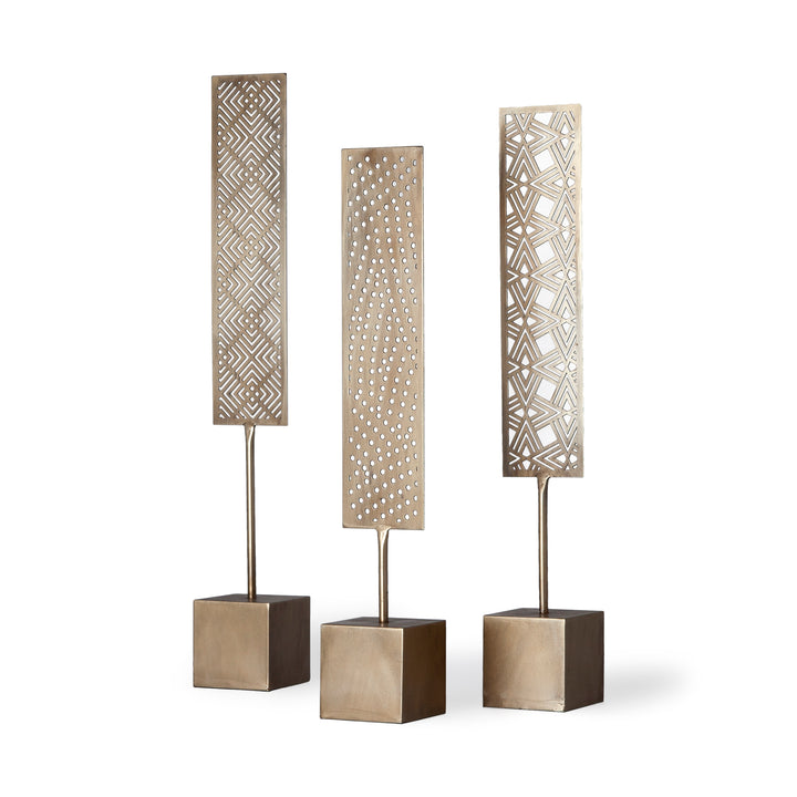 Arondale (Set of 3) 4L x 12W Gold Cutout Decorative Objects Decor Mercana