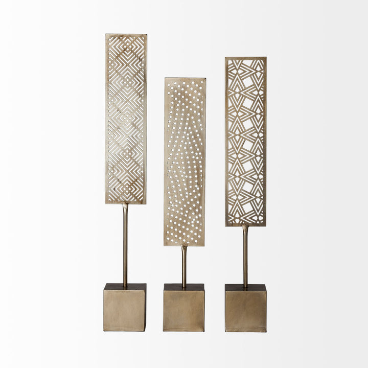 Arondale (Set of 3) 4L x 12W Gold Cutout Decorative Objects Decor Mercana