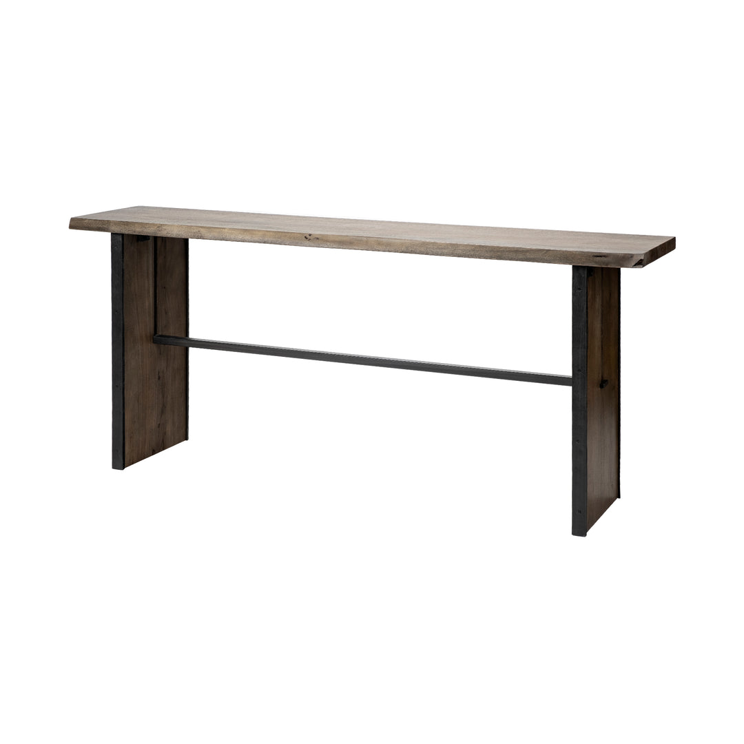 Ledger II Live-Edge Wooden Brown Console Table Dining Room Mercana
