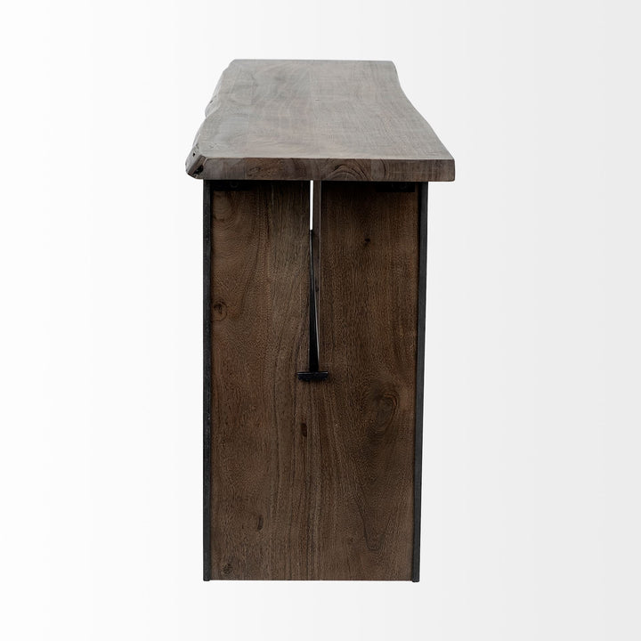 Ledger II Live-Edge Wooden Brown Console Table Dining Room Mercana