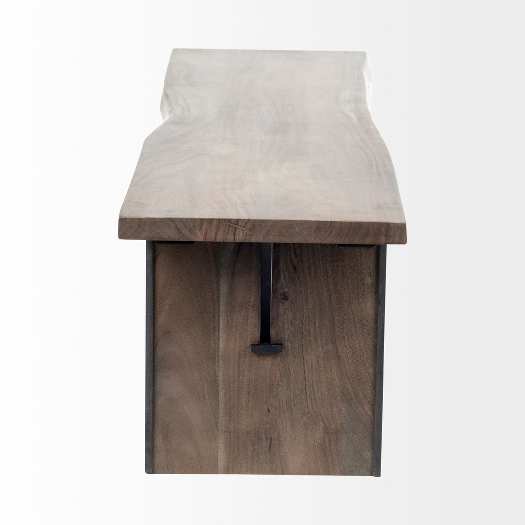 Ledger I 70L x 17W Brown Live-Edge Wooden Dining Bench Dining Room Mercana