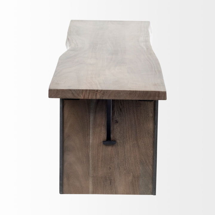 Ledger I 70L x 17W Brown Live-Edge Wooden Dining Bench Dining Room Mercana