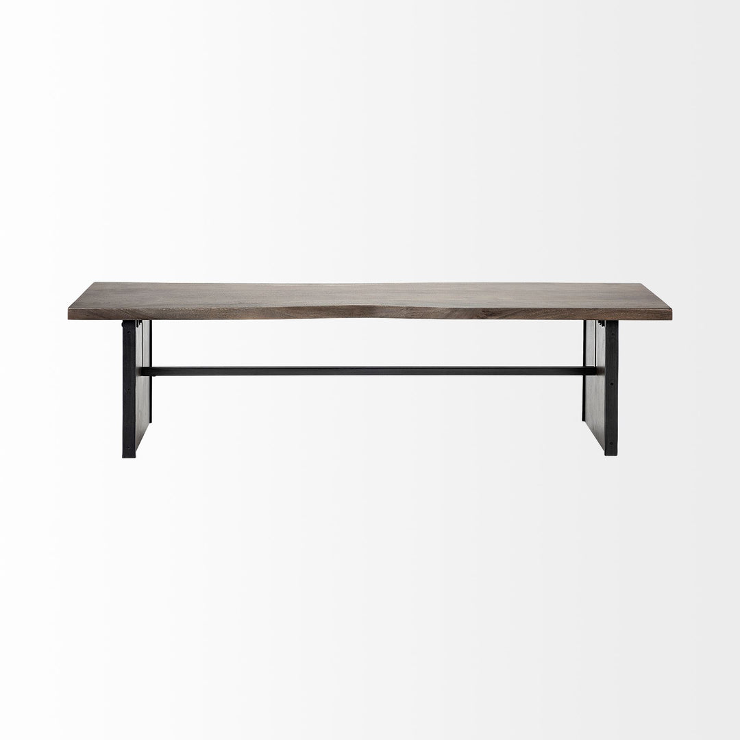 Ledger I 70L x 17W Brown Live-Edge Wooden Dining Bench Dining Room Mercana