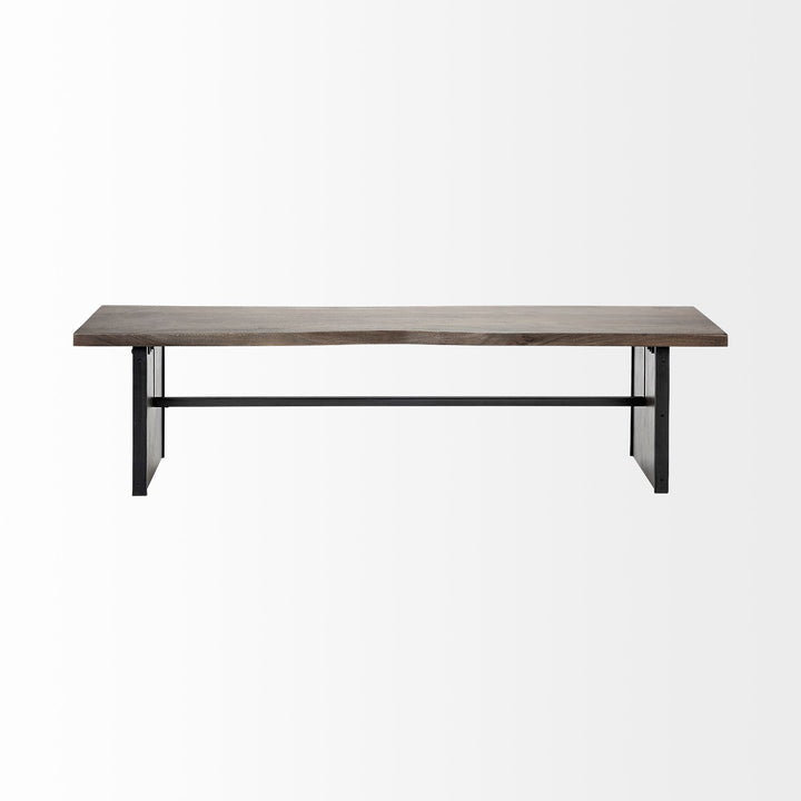 Ledger I 70L x 17W Brown Live-Edge Wooden Dining Bench Dining Room Mercana