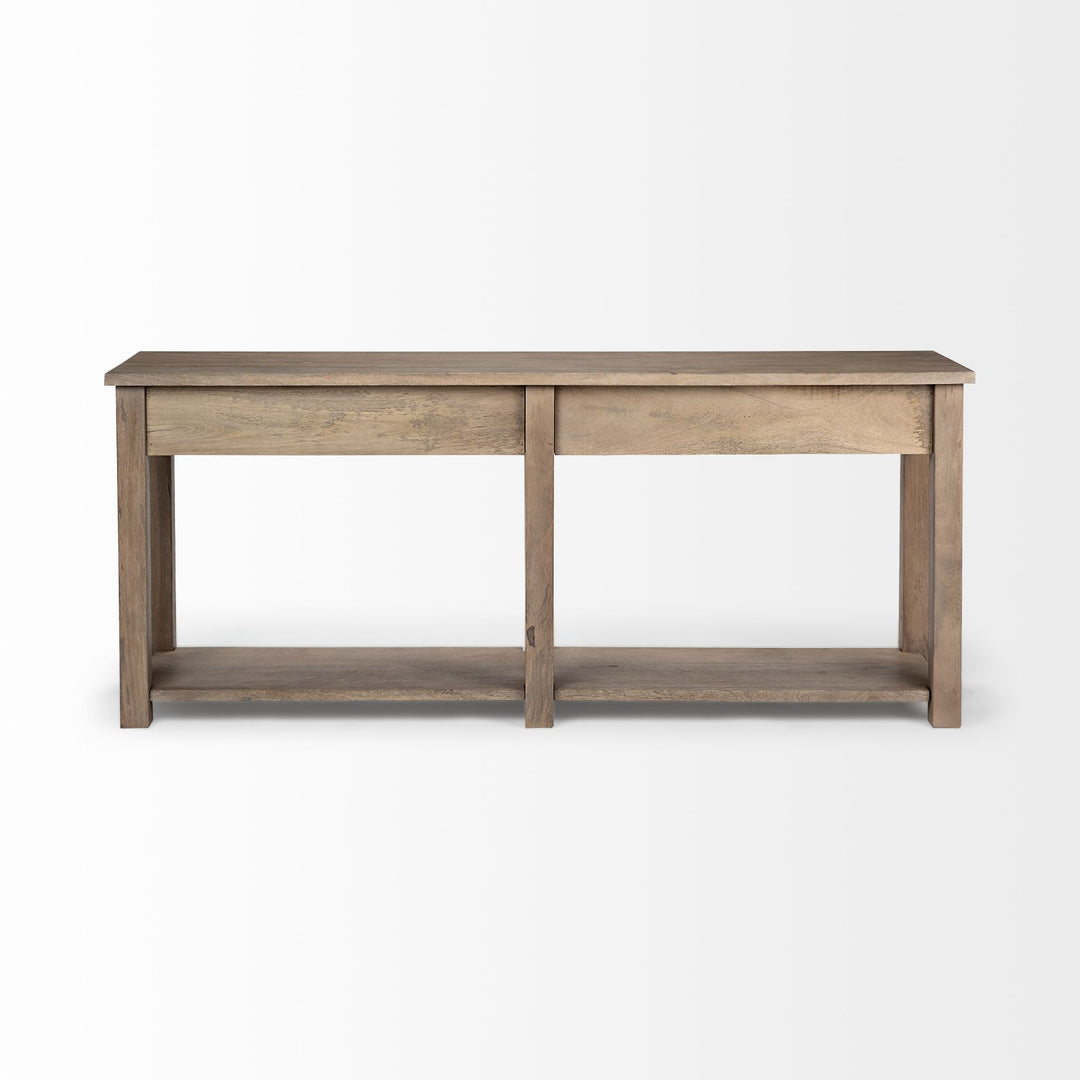 Harrelson III 72L x 18W Brown Wood 4 Drawer Console Table Dining Room Mercana