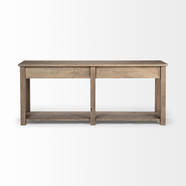 Harrelson III 72L x 18W Brown Wood 4 Drawer Console Table Dining Room Mercana