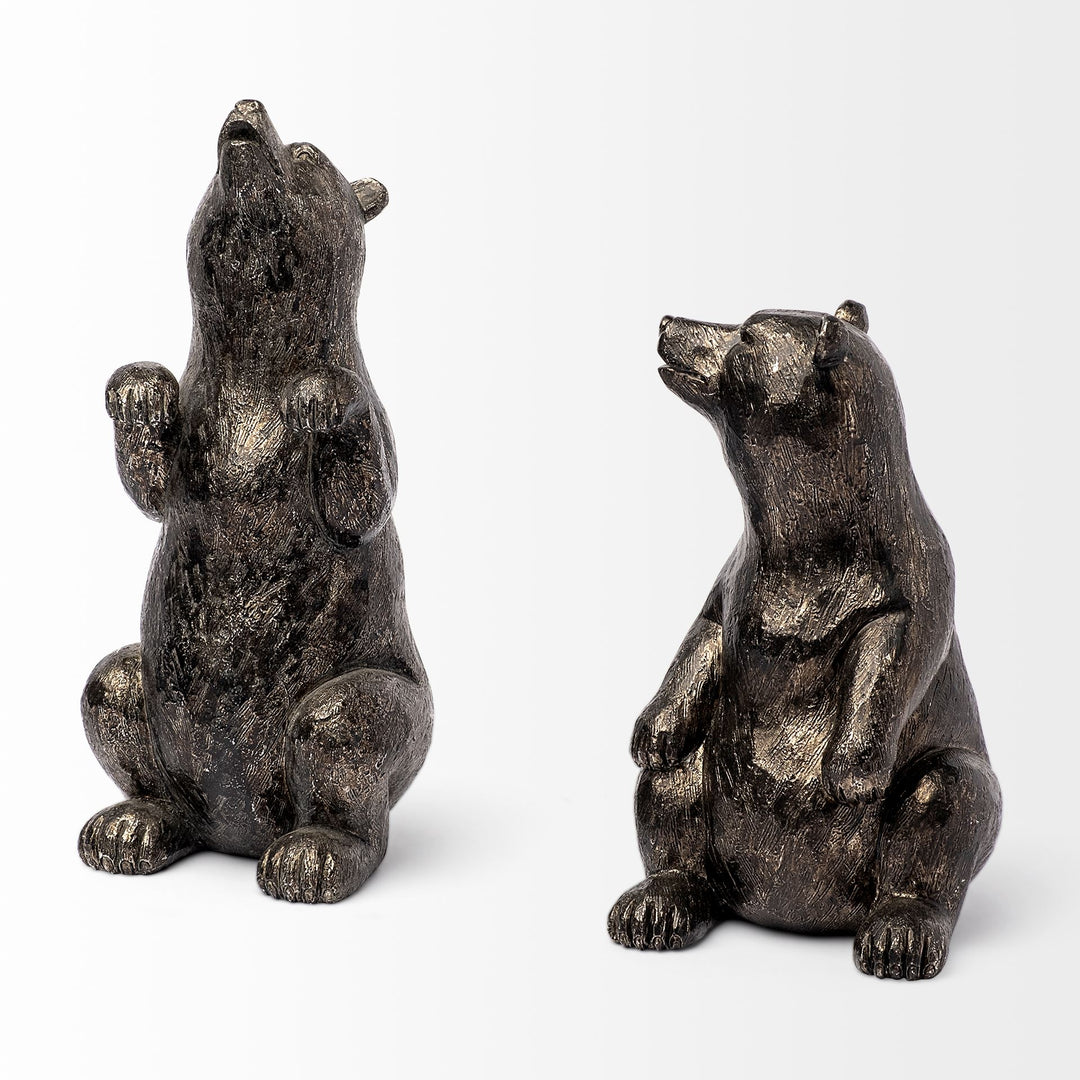 Sleuth (Set of 2) 9L x 8W Grizzly Bear Bookends Decor Mercana