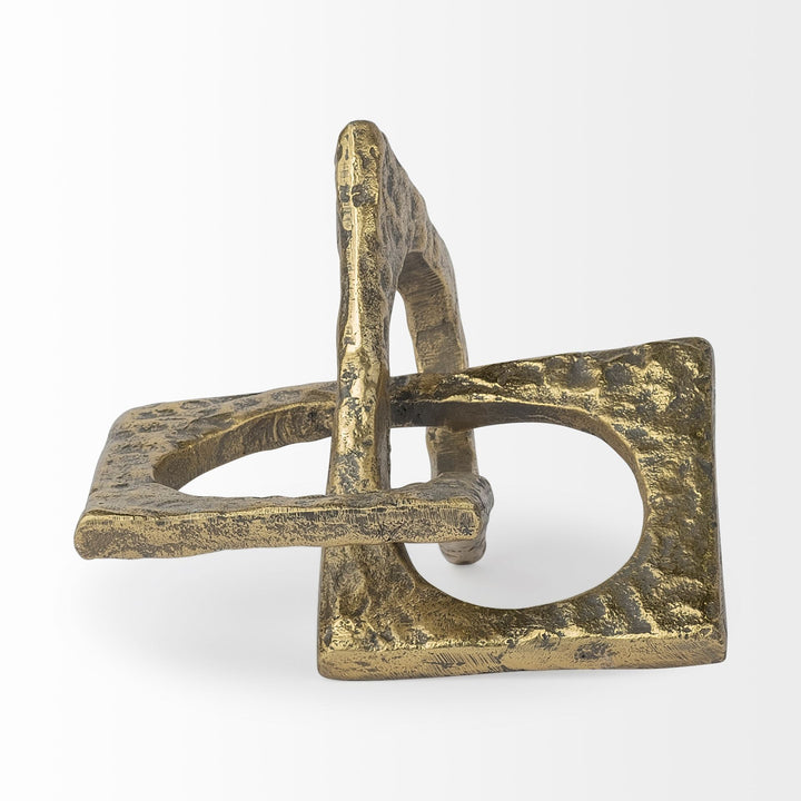 Delaunay I (Large) 10L X9W Gold Hammered Metal Interlinked Patterned Decor Mercana