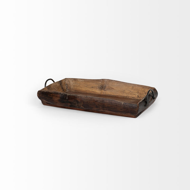 Durone (Set of 2) Brown Wooden Live Edge Serving Trays Decor Mercana