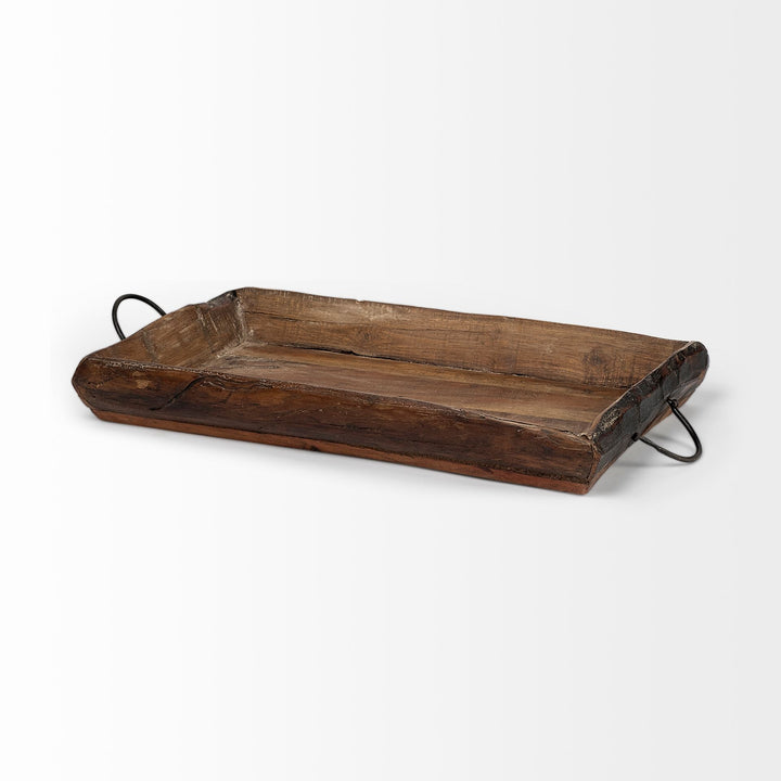Durone (Set of 2) Brown Wooden Live Edge Serving Trays Decor Mercana