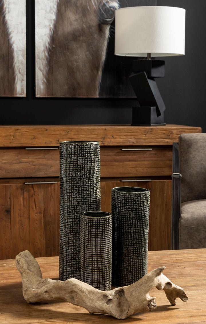Kona II Medium Black/Gold Ceramic Vase Decor Mercana