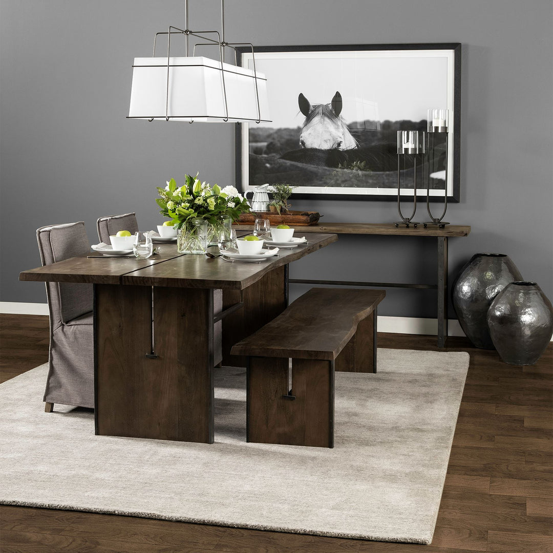 Ledger I 70L x 17W Brown Live-Edge Wooden Dining Bench Dining Room Mercana