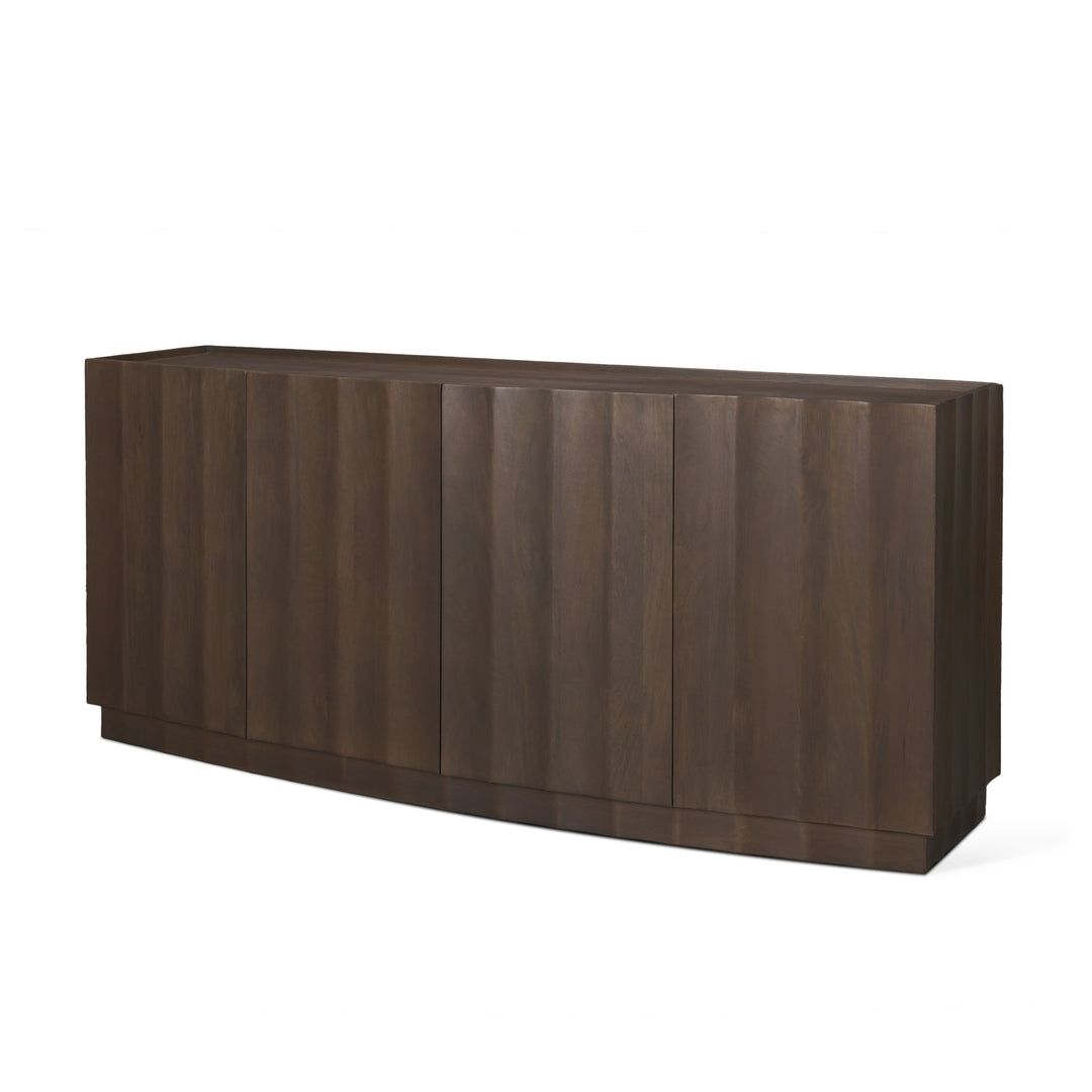 Swanson Dark Brown Wooden Scalloped Sideboard Dining Room Mercana