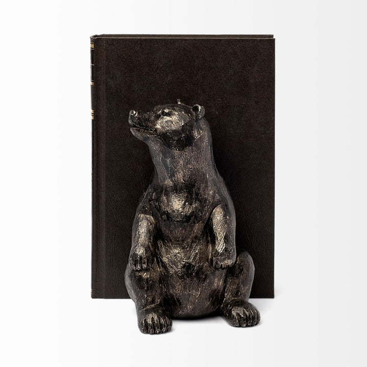 Sleuth (Set of 2) 9L x 8W Grizzly Bear Bookends Decor Mercana