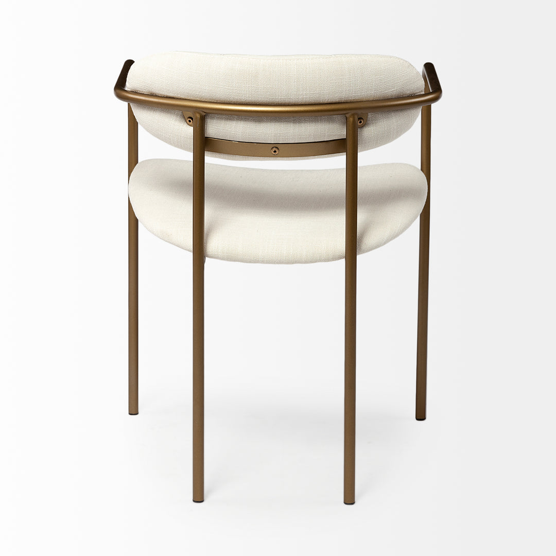 Parker I Cream Fabric Seat Gold Metal Frame Dining Chair Living Room Mercana