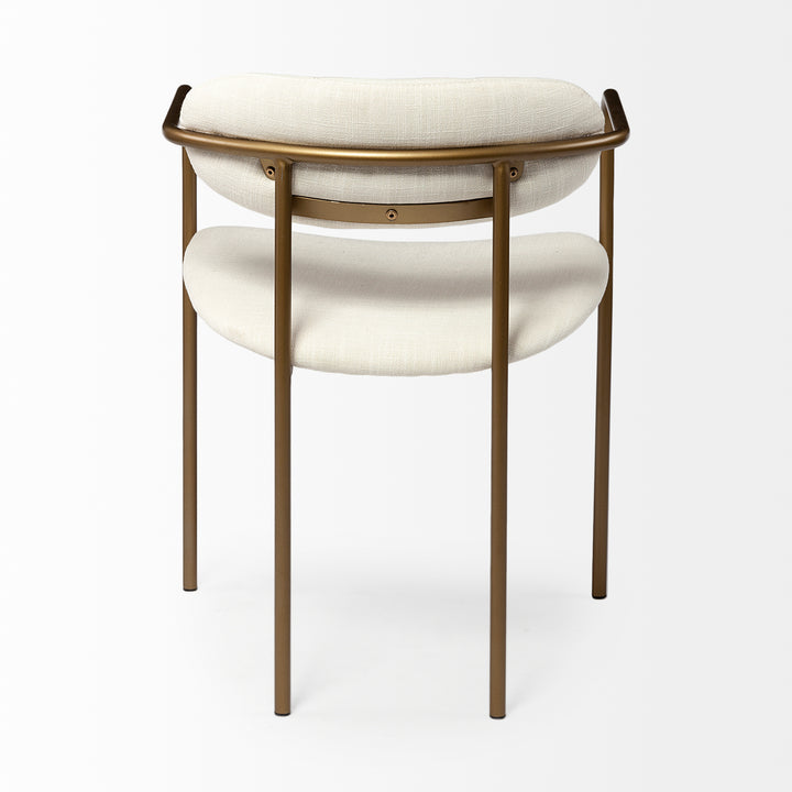 Parker I Cream Fabric Seat Gold Metal Frame Dining Chair Living Room Mercana