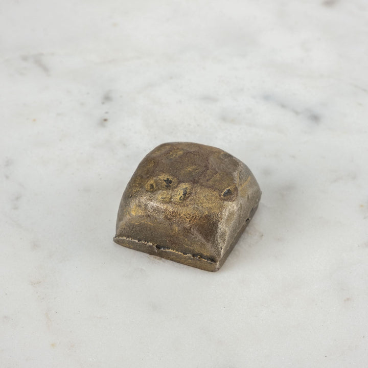 Pinera II 19L x 19W White Marble W/ Triangluar Gold Iron Base Accent Table Dining Room Mercana