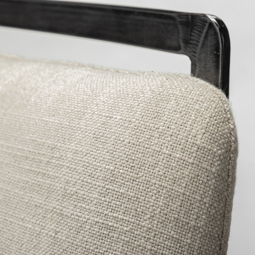 Kavalan 37.5" Total Height Beige Upholstered Seat Gray Metal Frame Bar Stool Dining Room Mercana