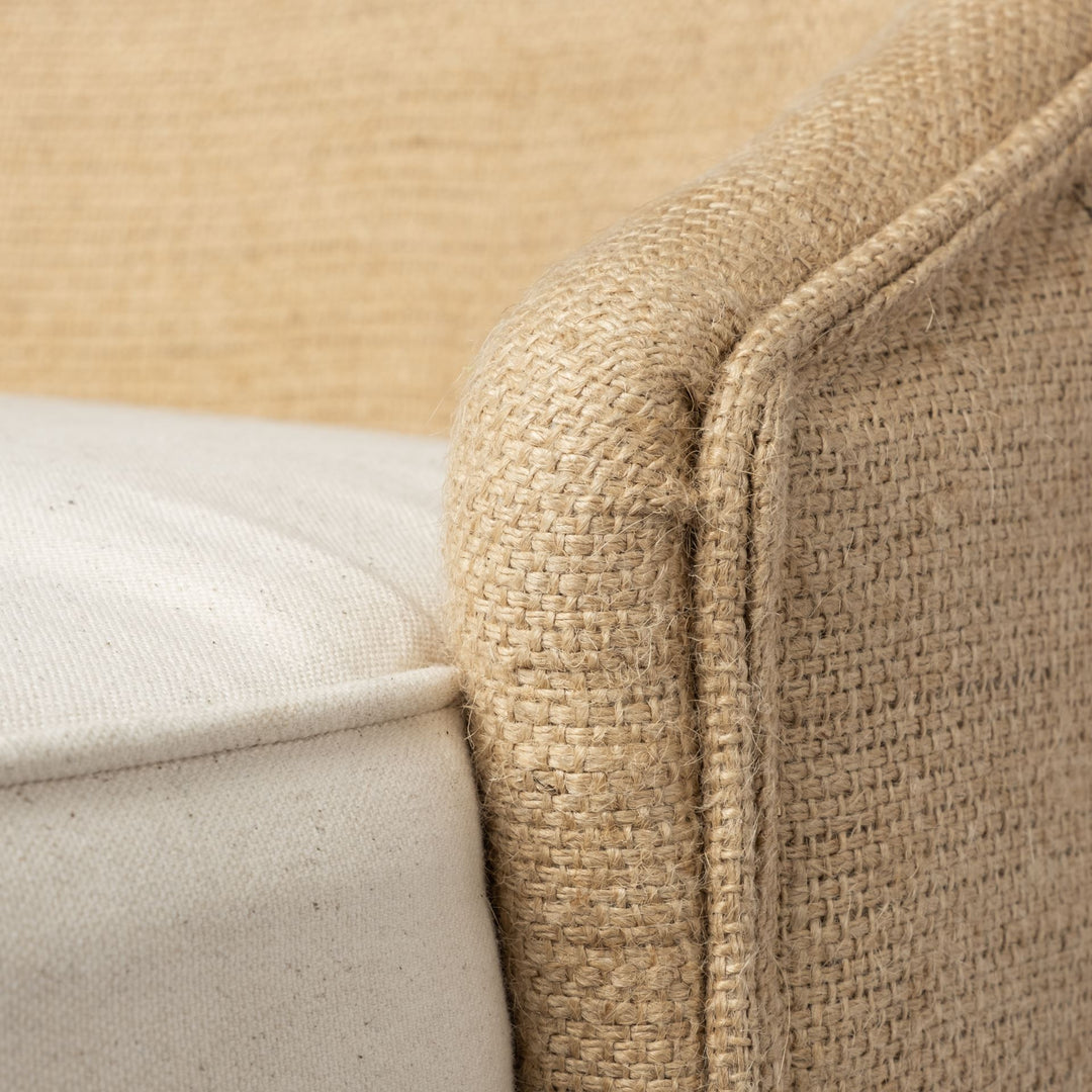 Monmouth 30.5" Seat Height Cream/Beige Fabric Seat Brown Wood Frame Bar Stool Dining Room Mercana