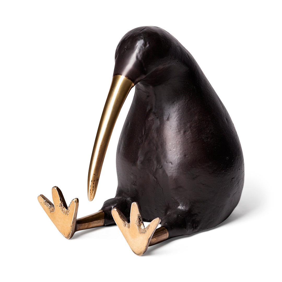 Dodo Kiwi 7L x 4W Black Cast Aluminum Mauritian Bird Sculpture Decor Mercana