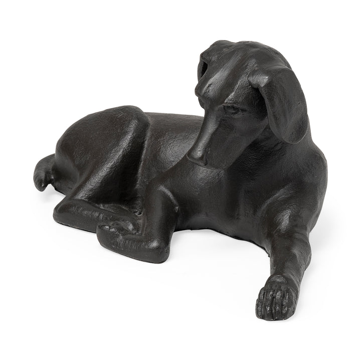 Czar 11L x 7W Black Metal Labrador Retriever Decor Mercana