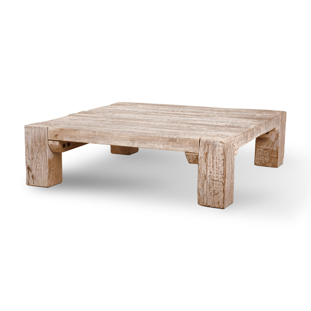 McArthur 48x48 Square Reclaimed Solid Wood Coffee Table Living Room Mercana