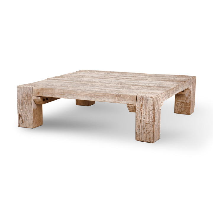 McArthur 48x48 Square Reclaimed Solid Wood Coffee Table Living Room Mercana
