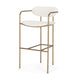 Parker Upholstered Seat Gold Metal Bar Stool Dining Room Mercana Cream Fabric