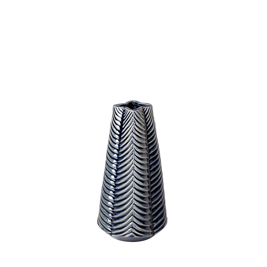 Bashir I Small Dark Navy Gloss Ceramic Vase Decor Mercana
