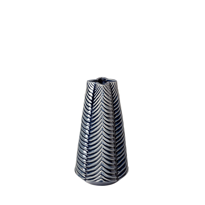 Bashir I Small Dark Navy Gloss Ceramic Vase Decor Mercana
