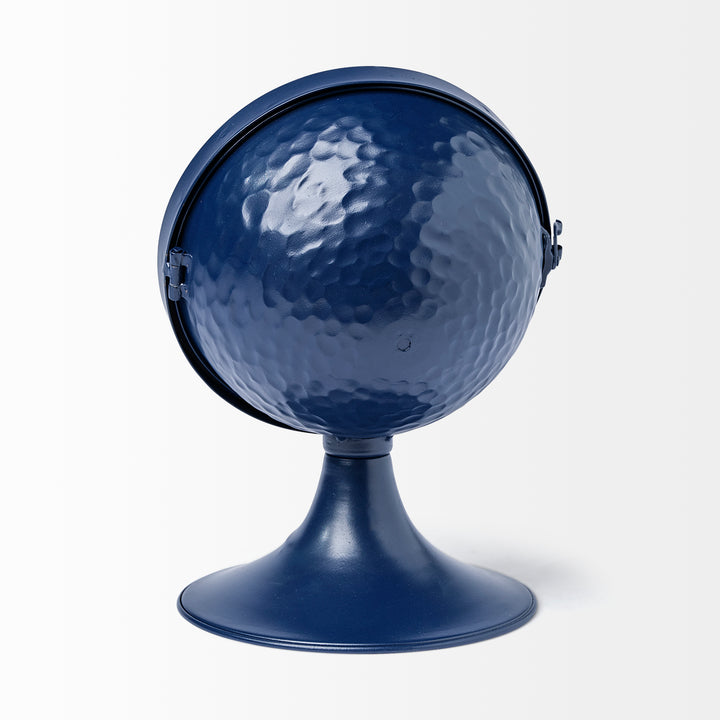 Weymouth Blue Metal Glass Dome Table Clock Decor Mercana