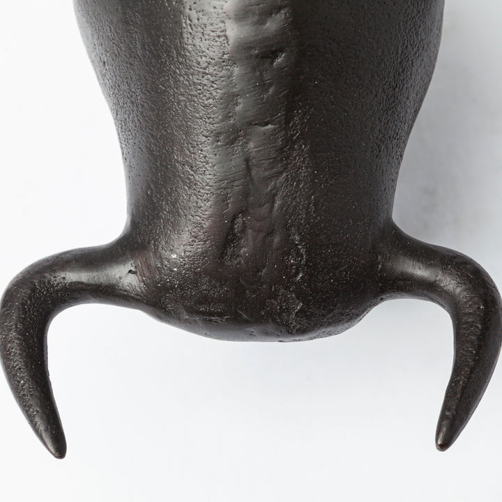 Tauro II 9L x 4W Black Cast Aluminum Raging Bull Decor Mercana