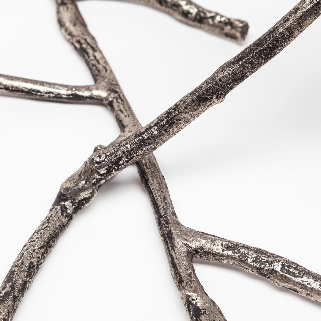 Vine I Distressed Silver Metal Creeper Five Candle Table Candle Holder Decor Mercana