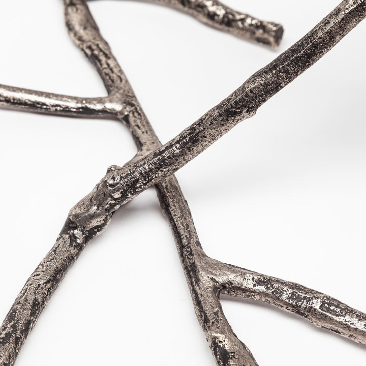 Vine I Distressed Silver Metal Creeper Five Candle Table Candle Holder Decor Mercana
