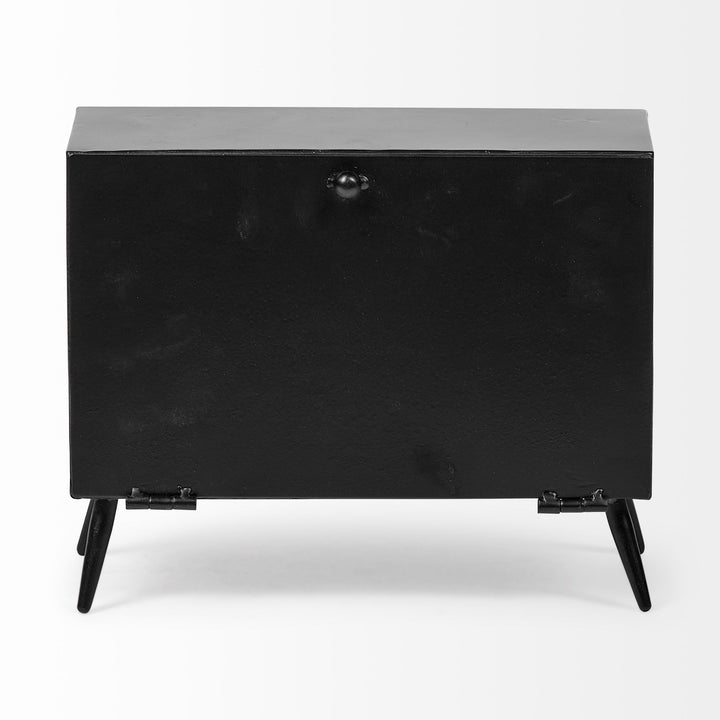 Lita Black Metal Rectangular Table Clock Decor Mercana
