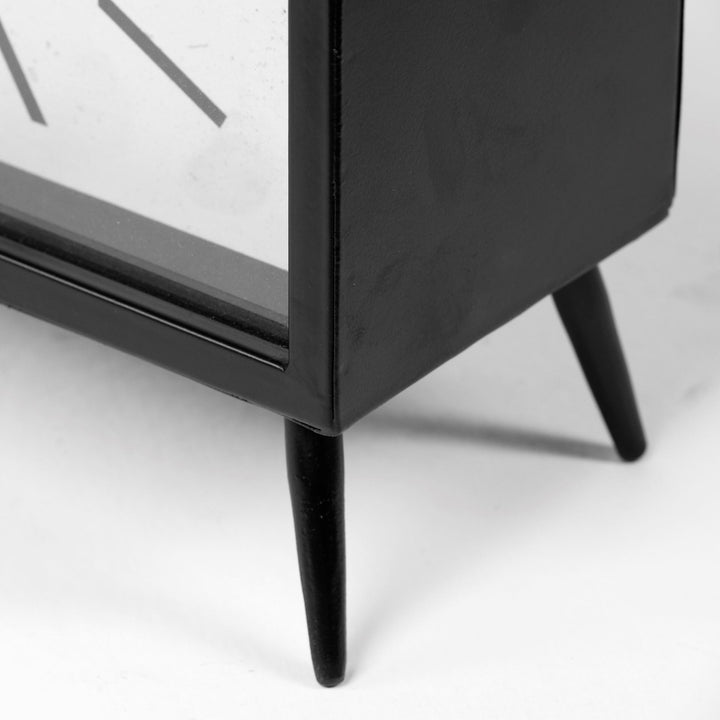Lita Black Metal Rectangular Table Clock Decor Mercana