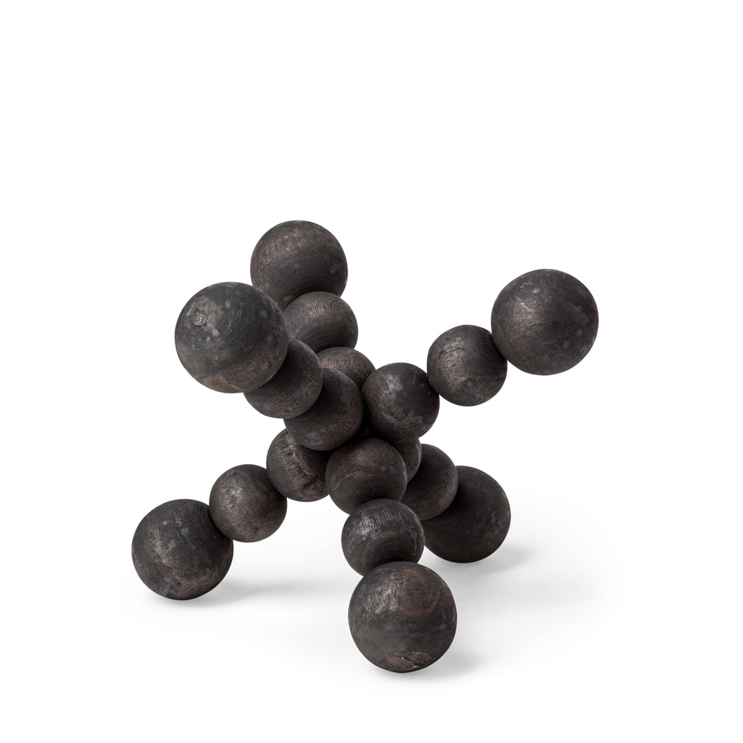 Carollan I (Small) 7L x 7W Black Geometric Wood Ball Jack Decor Mercana