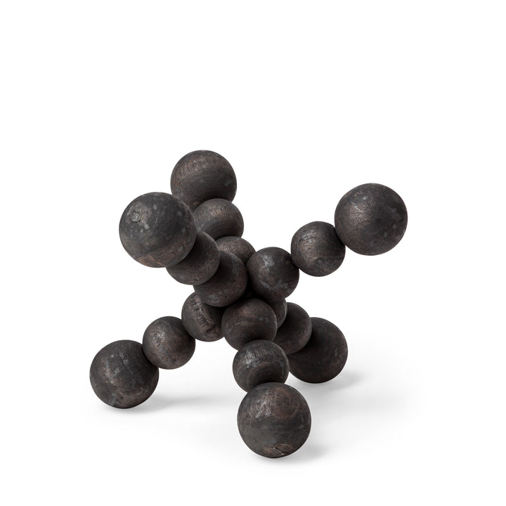 Carollan I (Small) 7L x 7W Black Geometric Wood Ball Jack Decor Mercana