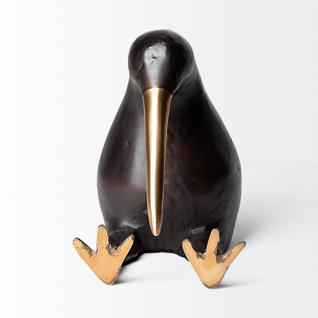 Dodo Kiwi 7L x 4W Black Cast Aluminum Mauritian Bird Sculpture Decor Mercana