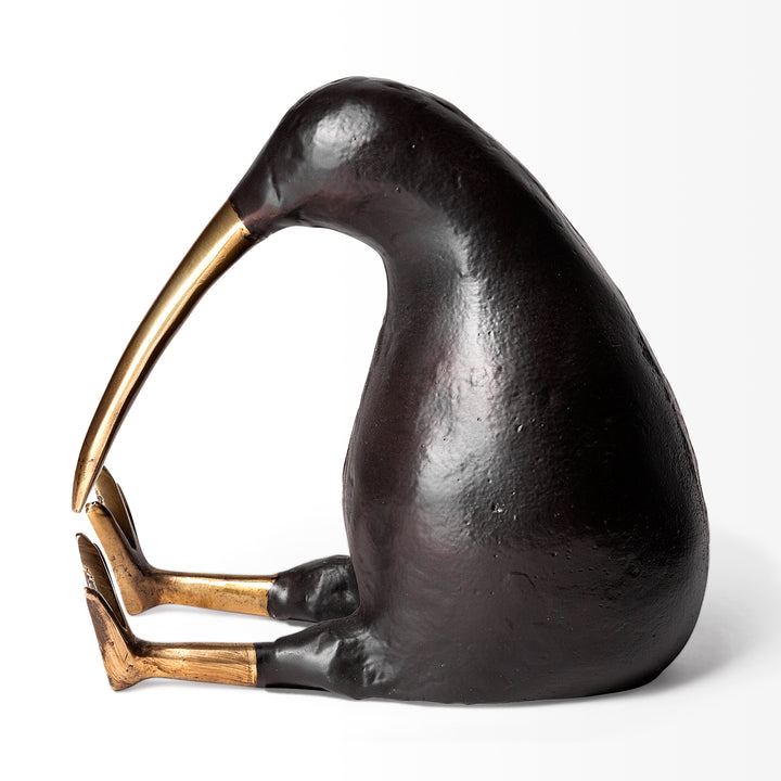 Dodo Kiwi 7L x 4W Black Cast Aluminum Mauritian Bird Sculpture Decor Mercana