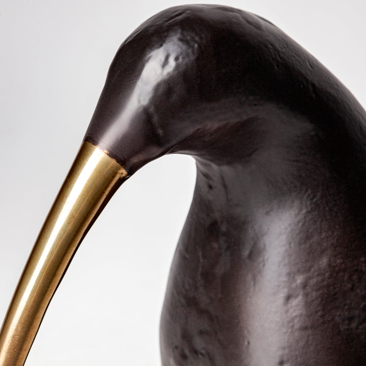 Dodo Kiwi 7L x 4W Black Cast Aluminum Mauritian Bird Sculpture Decor Mercana