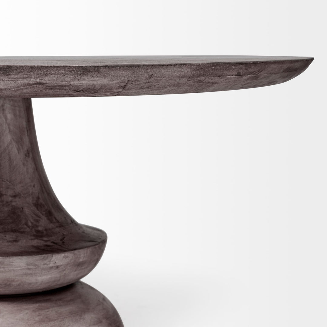 Crossman 60" Round Dark Brown/Gray Solid Wood Table Top & Base Dining Table Dining Room Mercana